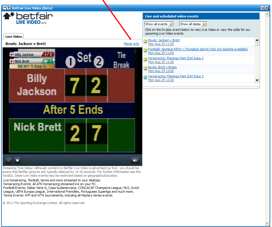 Betfair Video Analysis